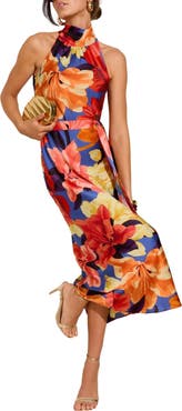 Friends Like These Print Sleeveless Midi Dress