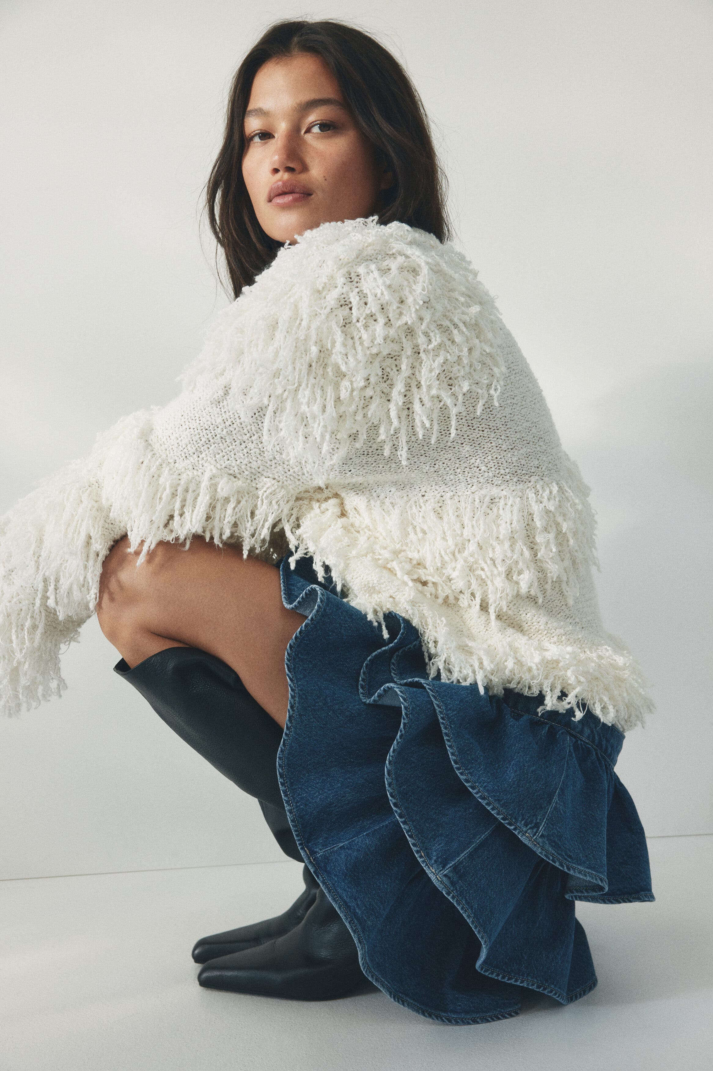 Tiered Denim Skirt - image 2