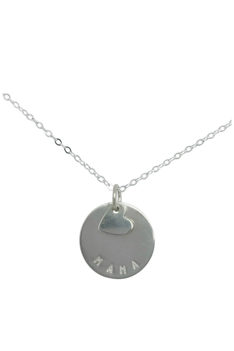 Mama Pendant Necklace, Main, color, SILVER