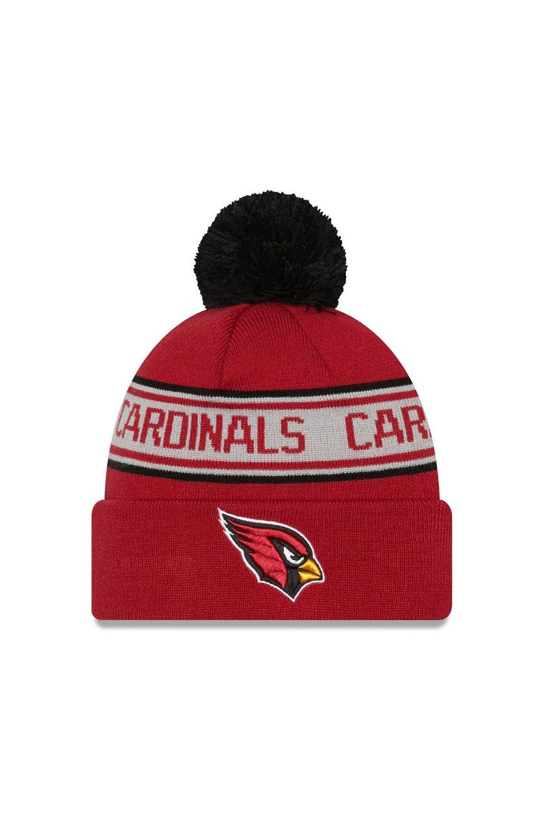 Men's New Era Cardinal Arizona Cardinals  Repeat Cuffed Knit Hat with Pom, Main, color, Cardinal