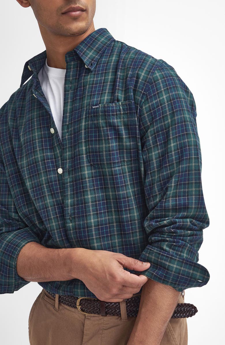 Barbour Lanark Tailored Plaid Cotton Button-Down Shirt, Alternate, color, 