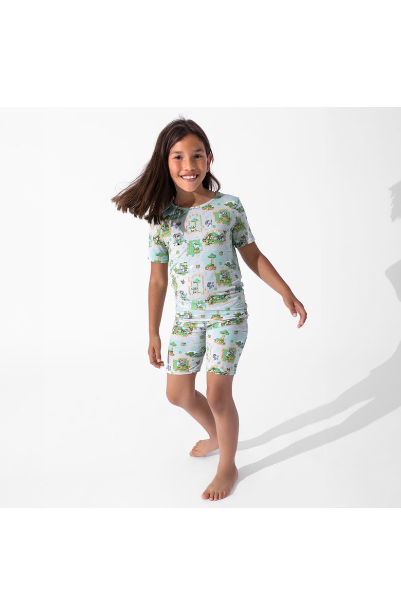 Bellabu Bear Minecraft Overworld Dreams Kids 2-Piece Short Sleeve & Shorts Pajama Set, Alternate, color, Minecraft Overworld Dreams