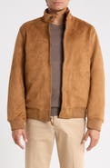London Fog Barracuda Faux Suede Bomber Jacket