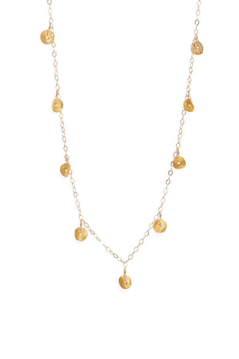 Audrey Disc Station Long Necklace, Main, color, GOLD