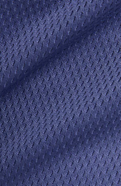 New Balance Oversize Crop Jersey Mesh V-neck T-shirt In Blue
