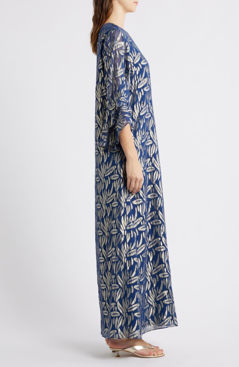 Lilly Pulitzer<sup>®</sup> Bellina Silk Maxi Dress, Alternate, color, Navy Leafy Babe