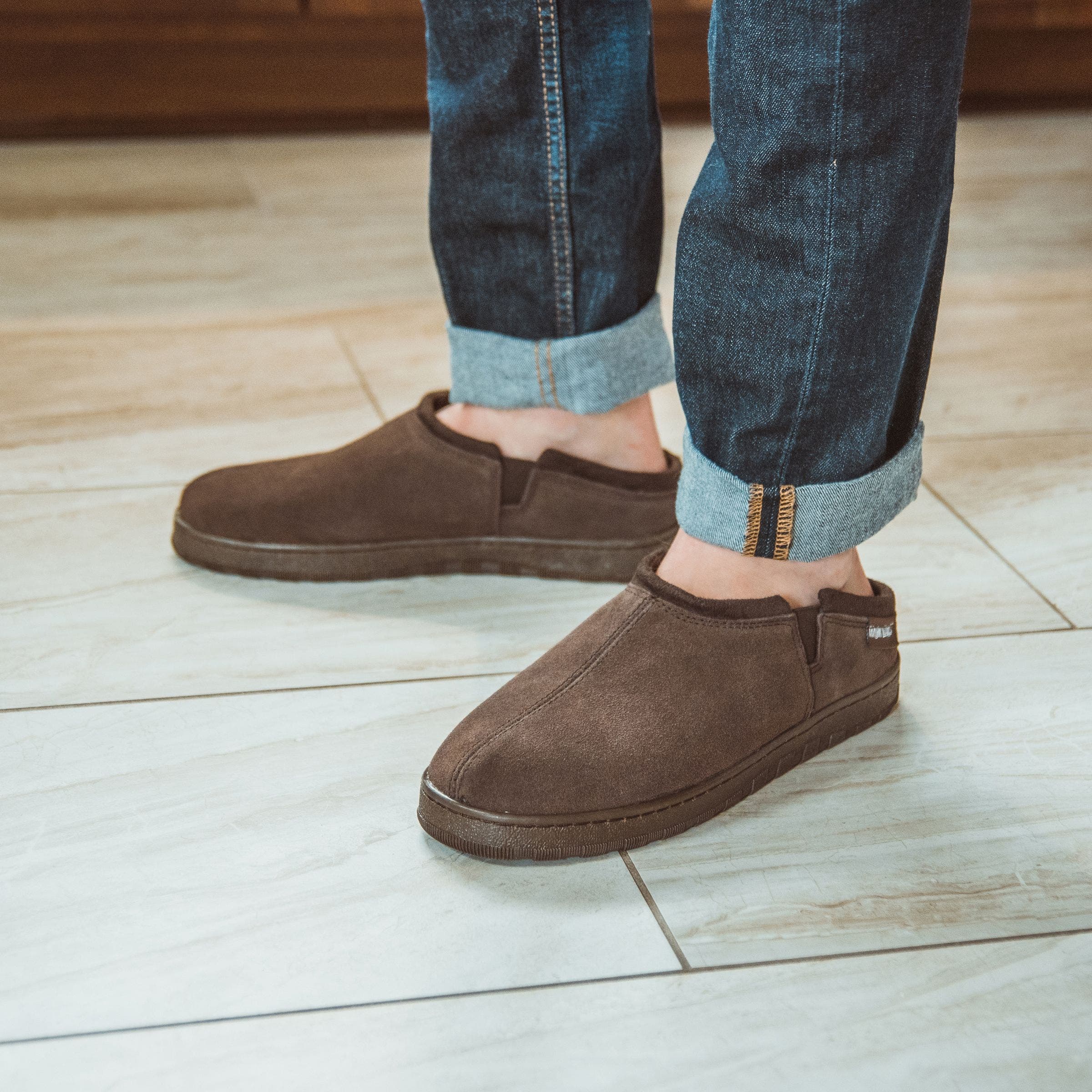 MUK LUKS Matt Suede Clog Slipper, Alternate, color, Chocolate