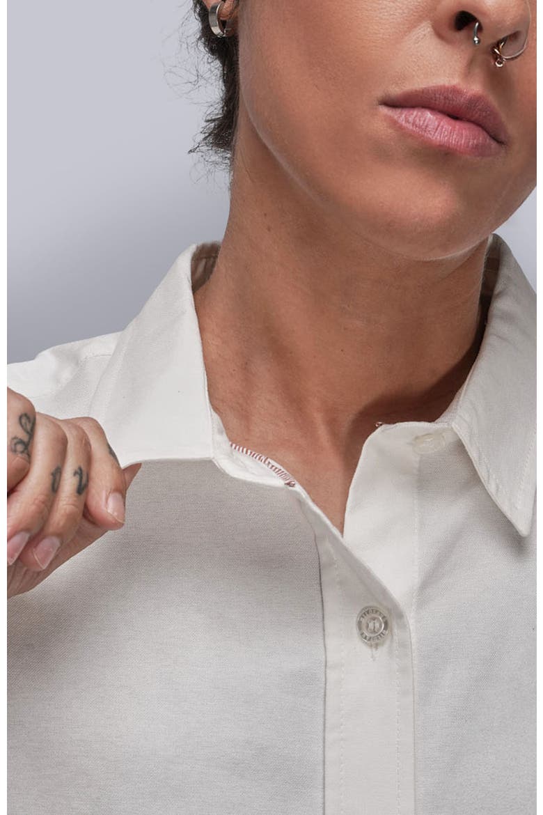 The Essential Long Sleeve Oxford Button Up, Alternate, color, WHITE