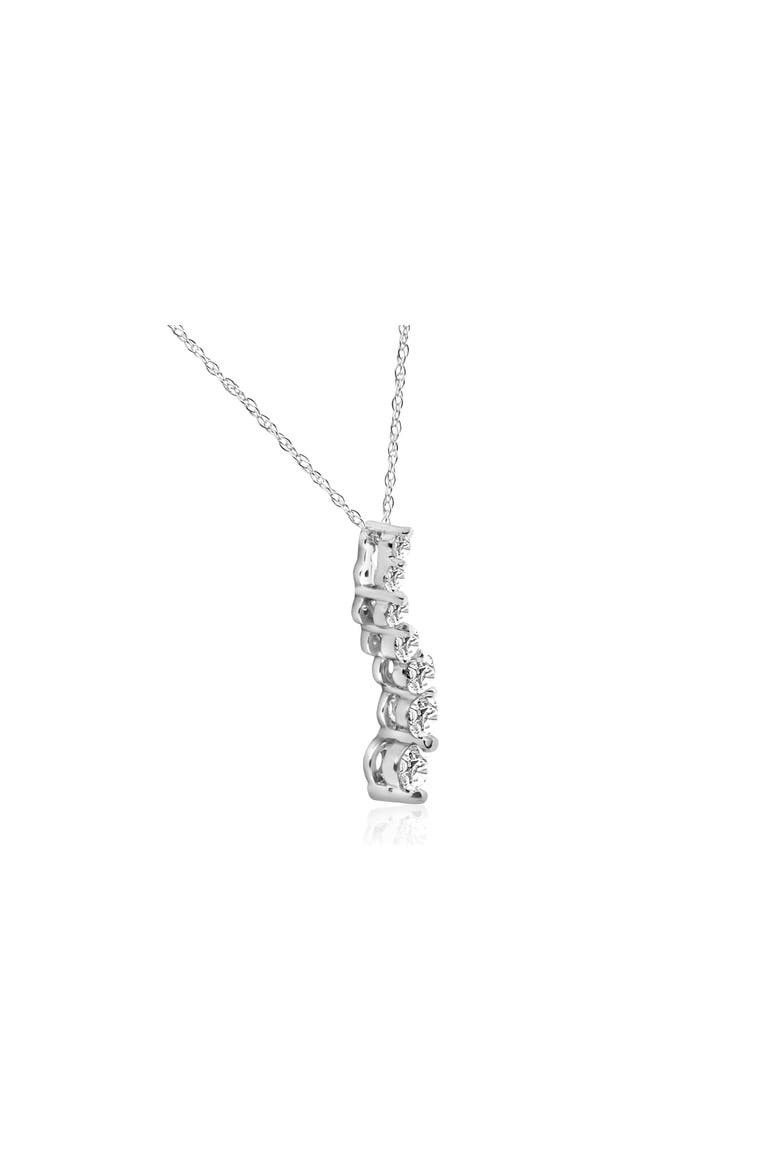 1/2Ct Diamond Journey Pendant 18" Women's Necklace Lab Grown 3/4" Tall, Alternate, color, Silver