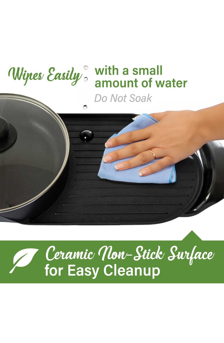 Brentwood Electric Hot Pot and Korean BBQ Grill, Alternate, color, Black