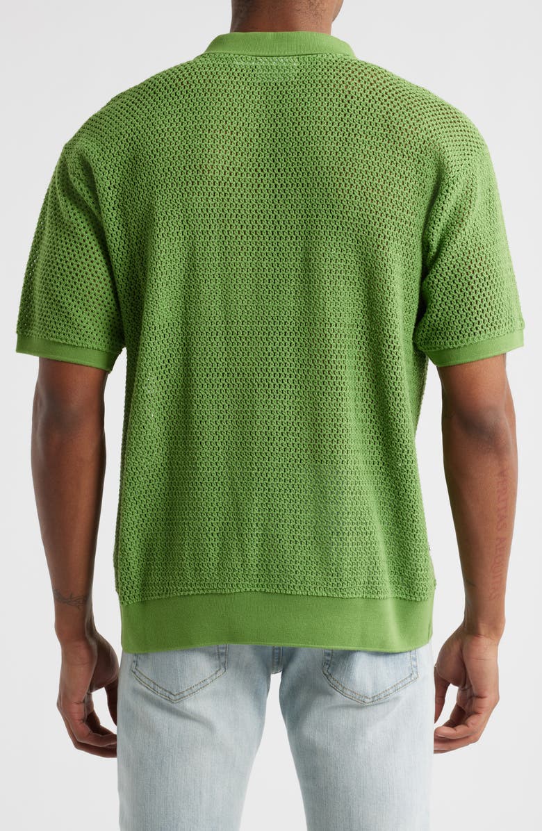 Obey Saratoga Open Stitch Cotton Polo, Alternate, color, Piquant Green