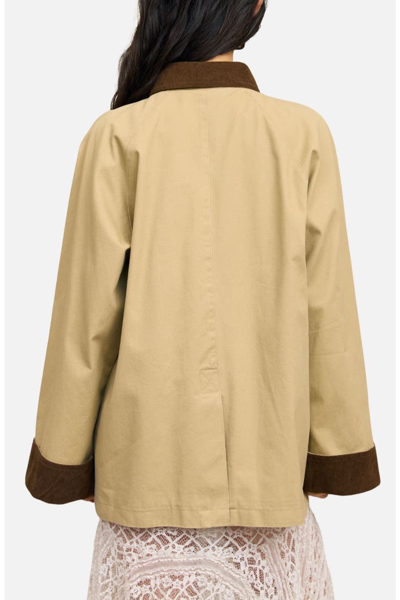 Contrast Collar Barn Jacket, Alternate, color, KHAKI