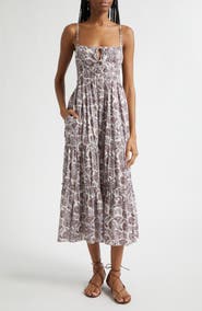 Ulla Johnson Aydin Print Tiered Cotton Sundress