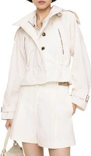 Burberry Check Trim Cotton Poplin Shorts