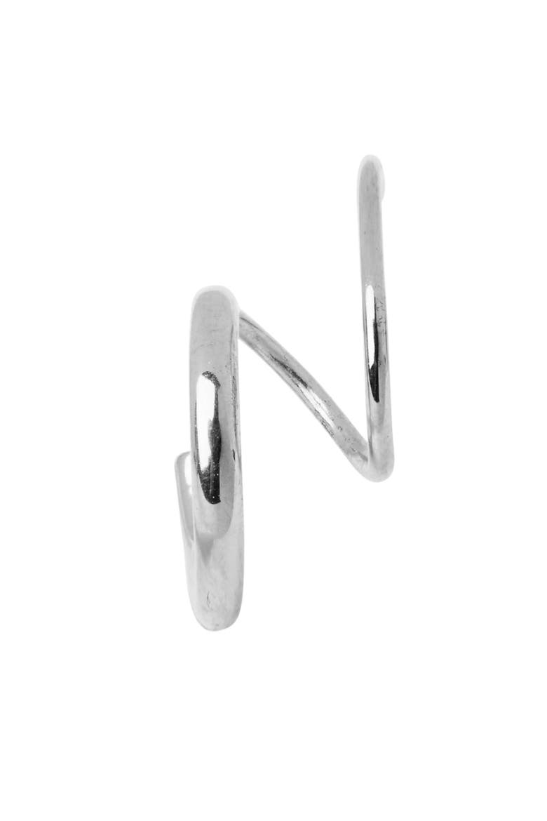 Dogma Twirl Single Earring, Main, color, SILVER/ LEFT
