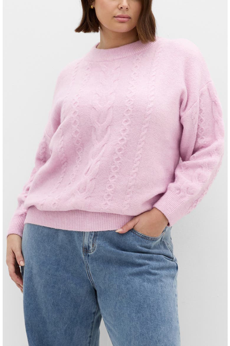 Claudia Cable Stitch Sweater, Main, color, SOFT PINK