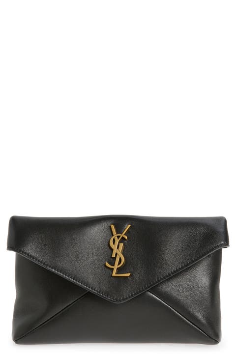 Small Cassandre Leather Envelope Pouch Clutch