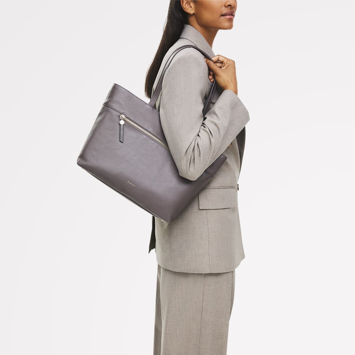 Radley Fountain Road Medium Ziptop Tote Bag, Alternate, color, Thunder