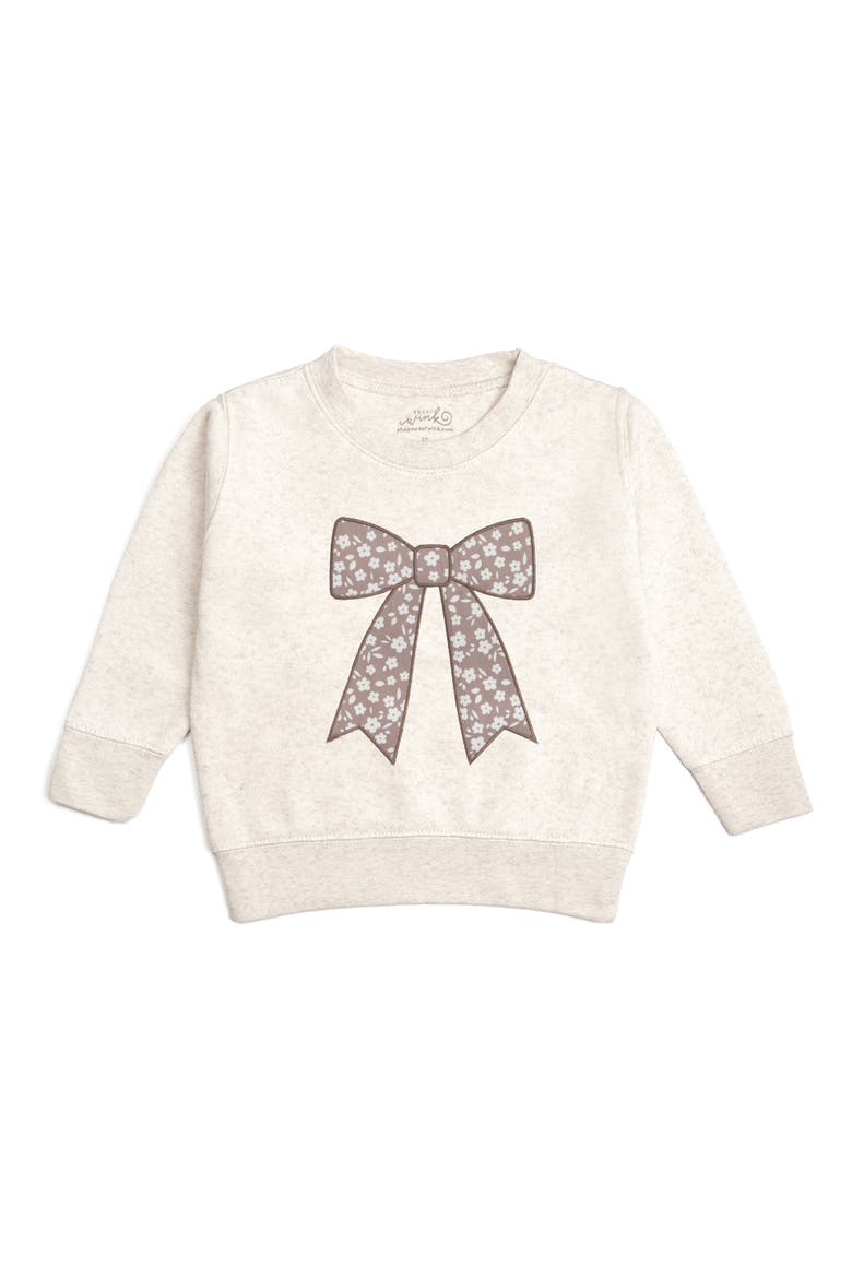 Mocha Floral Bow Patch Sweatshirt, Main, color, Natural Heather