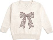 Sweet Wink Mocha Floral Bow Patch Sweatshirt