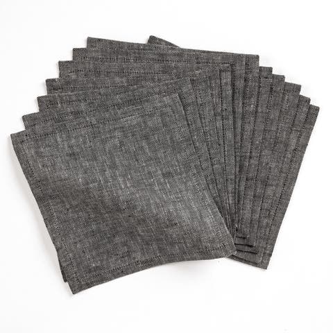 Linen Cocktail Napkins Set of 12, 9 x 9" - Athena