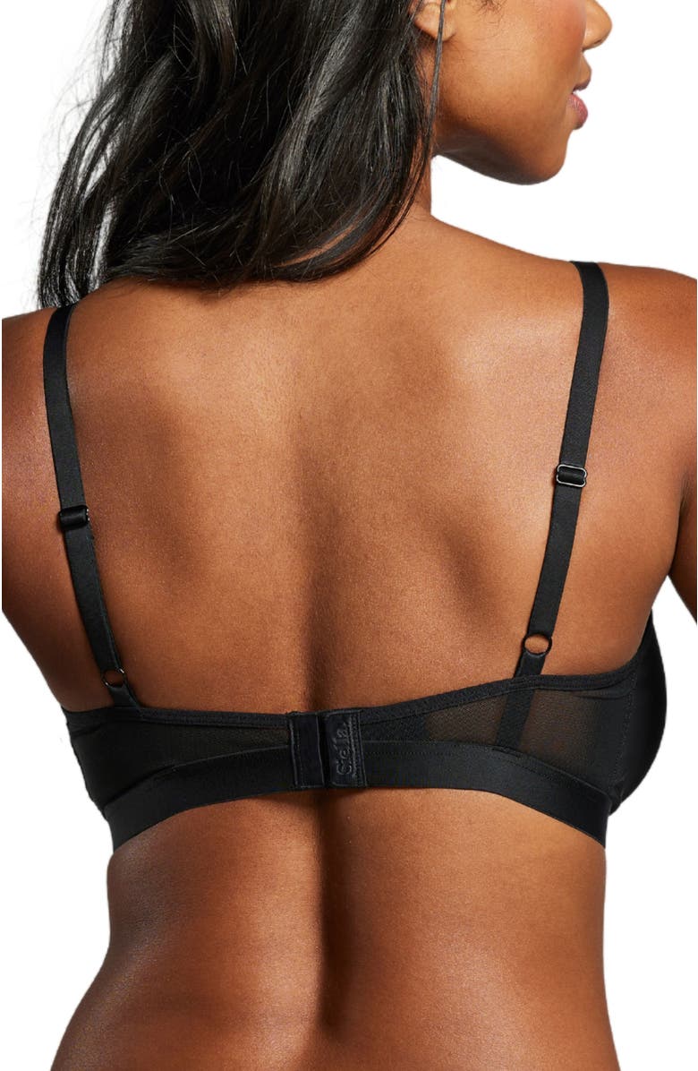 Siella Power Mesh Triangle Bra, Alternate, color, Black