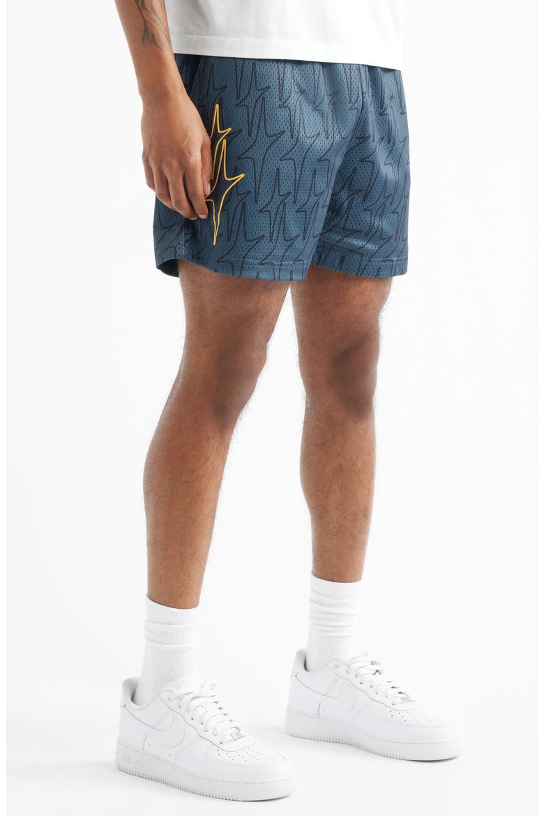 Dreamerz Star Mesh Shorts, Alternate, color, BLUE/ BLACK