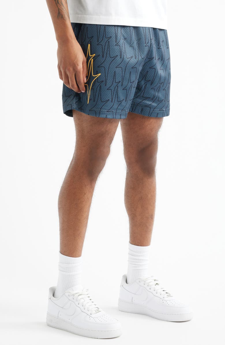 OVERTIME Dreamerz Star Mesh Shorts, Alternate, color, Blue/ Black
