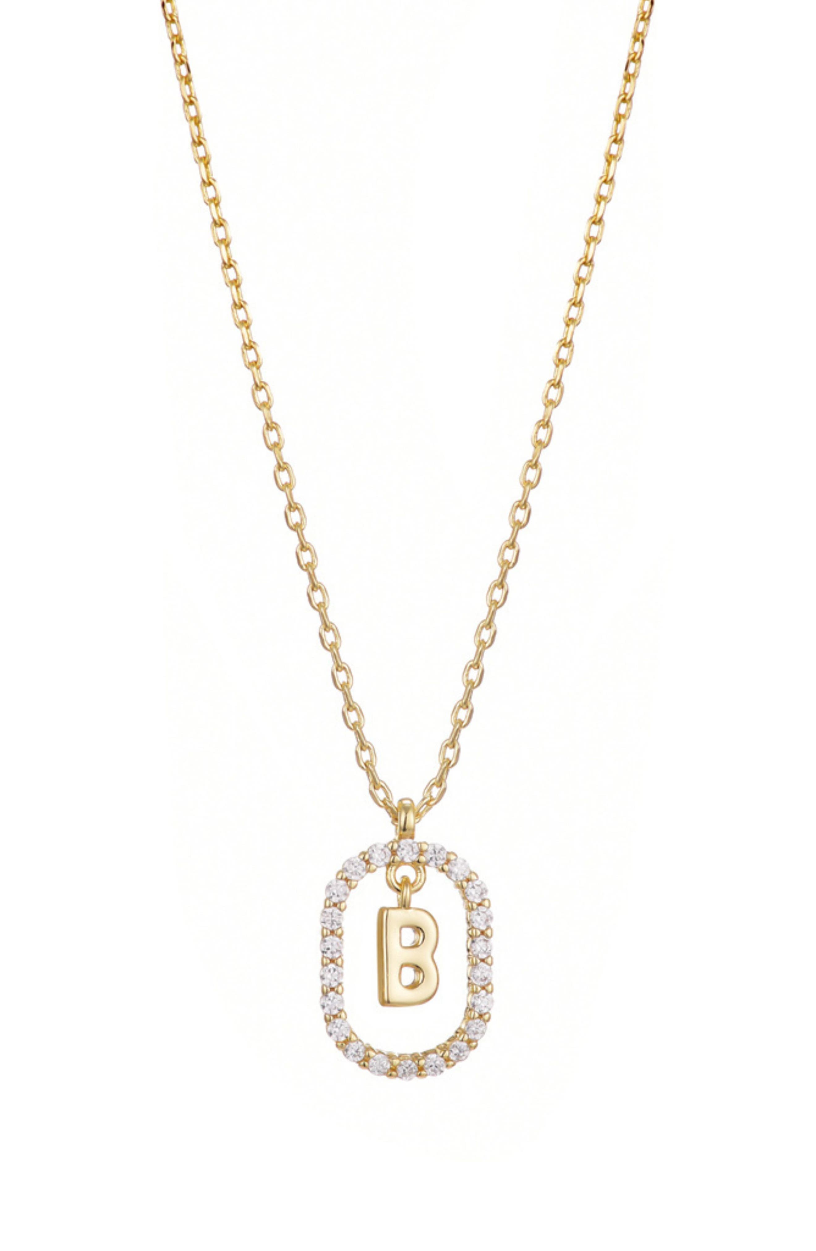 Adornia Floating Letter Initial Cubic Zirconia Pendant Necklace