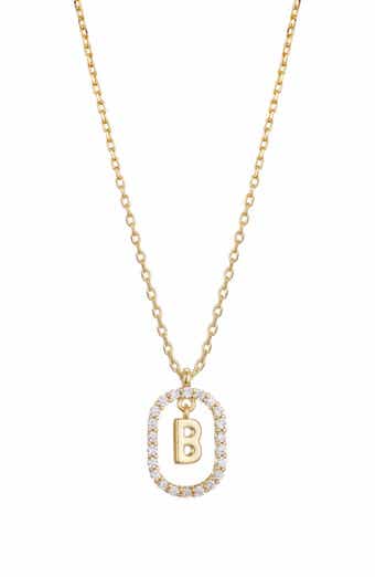 Adornia Floating Letter Initial Cubic Zirconia Pendant Necklace