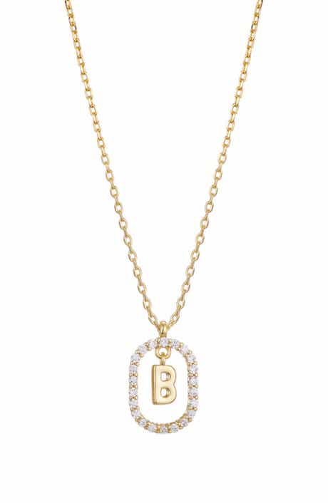 Adornia Floating Letter Initial Cubic Zirconia Pendant Necklace