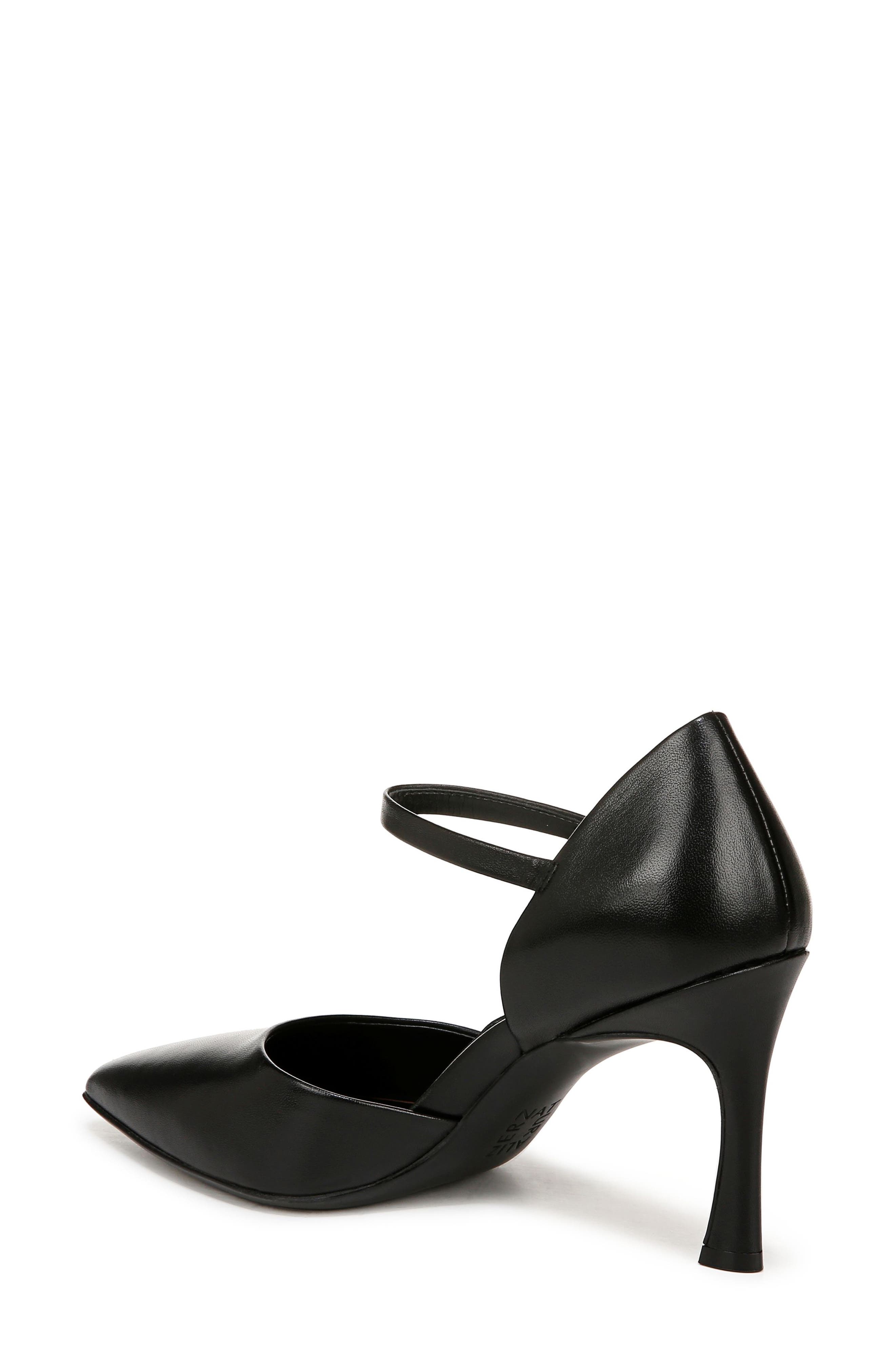 Naturalizer Amber Ankle Strap Pointed Toe Pump, Alternate, color, Black Leather