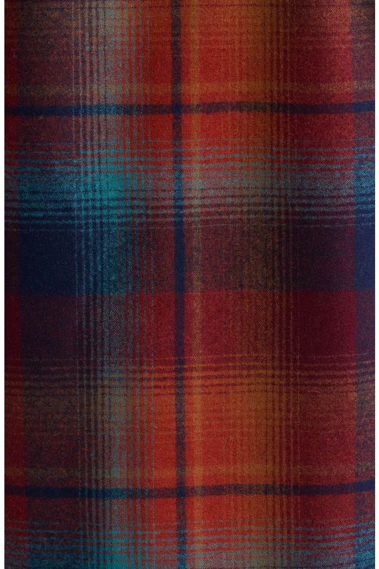 Canyon Plaid Wool Snap-Up Shirt, Alternate, color, MAROON/ TEAL