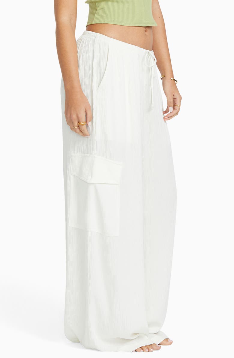 Billabong Beach Babe Cargo Wide Leg Cover-Up Pants, Alternate, color, Salt Crystal