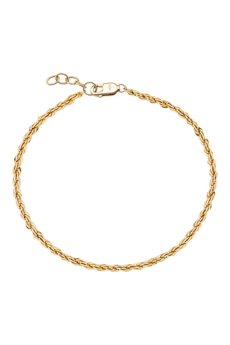 French Rope Chain Bracelet, Main, color, GOLD FILLED
