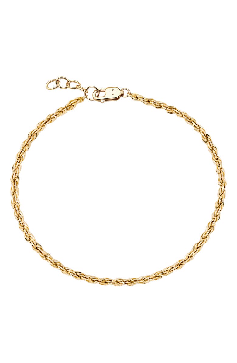 MADE BY MARY French Rope Chain Bracelet, Main, color, Gold Filled