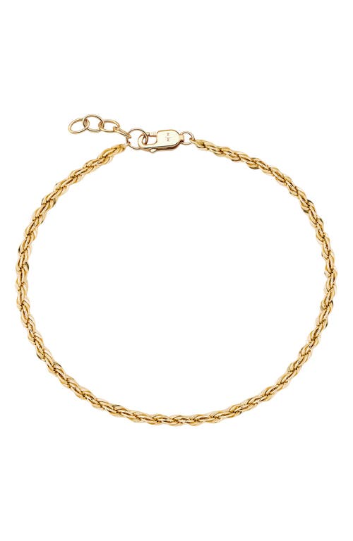 Made By Mary French Rope Chain Bracelet In Gold