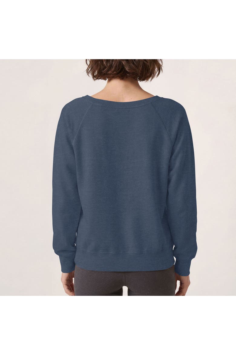 Junior's Sketchy World Logo Long Sleeve Oversized Sweatshirt, Alternate, color, Blue Heather