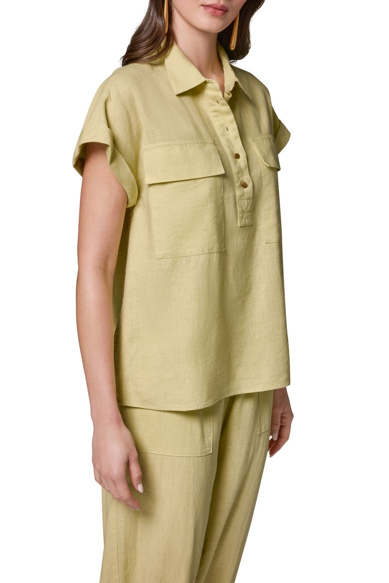 Dolman Sleeve Linen Blend Shirt, Alternate, color, CITRUS