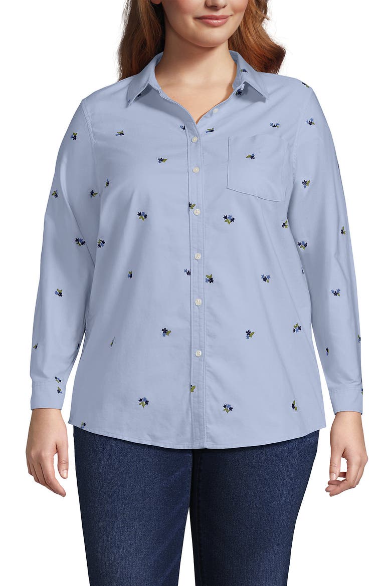 Oxford Shirt, Main, color, Soft Sky/Deep Sea Floral