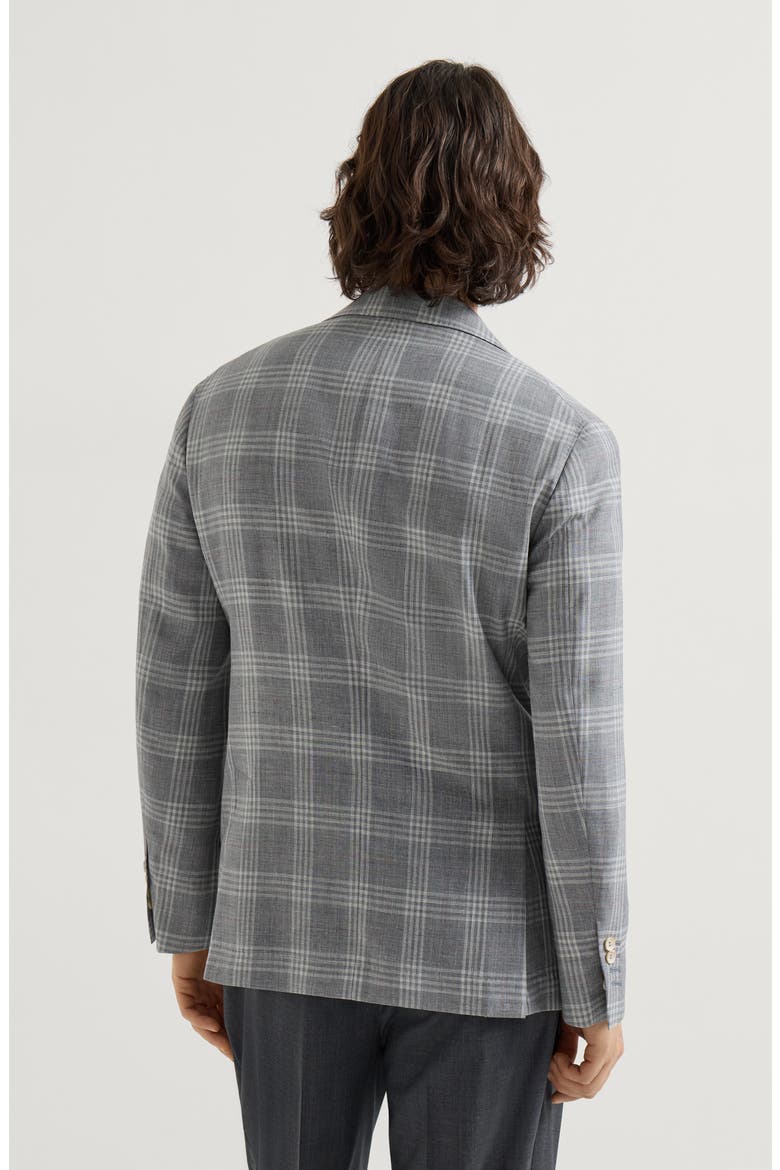Tartan deconstructed blazer, Alternate, color, Light Grey