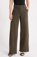 MAX STUDIO Ponte High Waist Wide Leg Pants