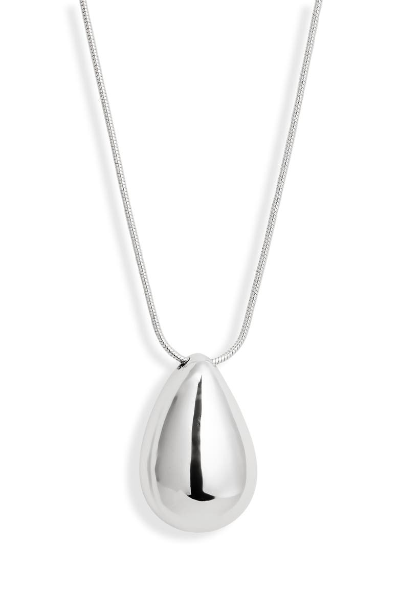 Nordstrom Polished Teardrop Pendant Necklace, Main, color, Silver