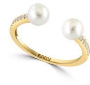 EFFY 14K Yellow Gold Freshwater Pearl & Diamond Ring