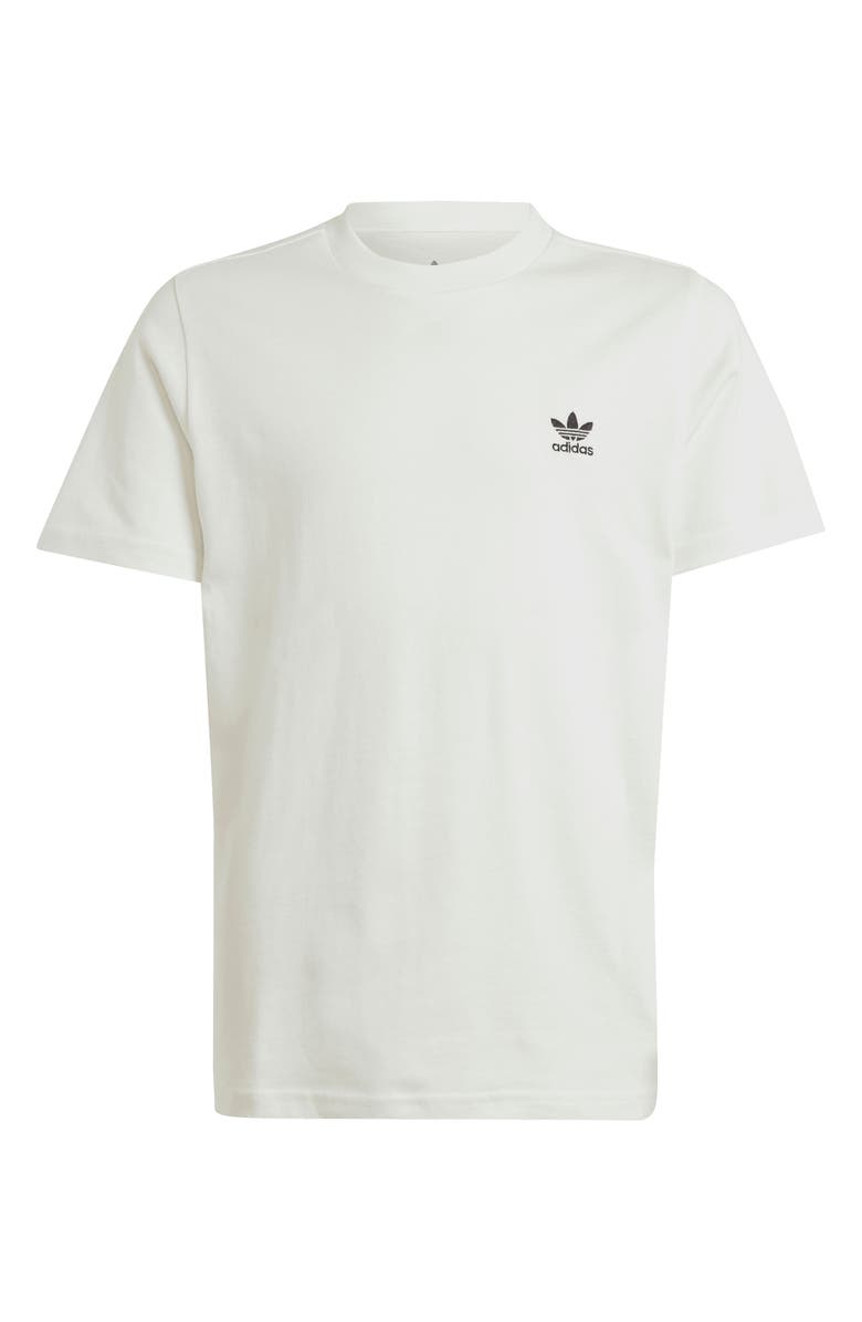 adidas Originals Kids' Essentials Embroidered Trefoil Logo Cotton T-Shirt, Main, color, Cloud White