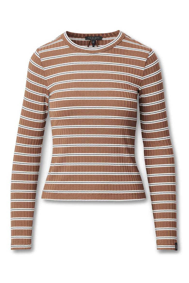 Luca Rib Stripe Long Sleeve T-Shirt, Alternate, color, TOFFE MULTI