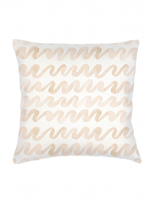 Anaya Watercolor Waves Linen Euro Pillow 26x26 With Down Insert In Beige