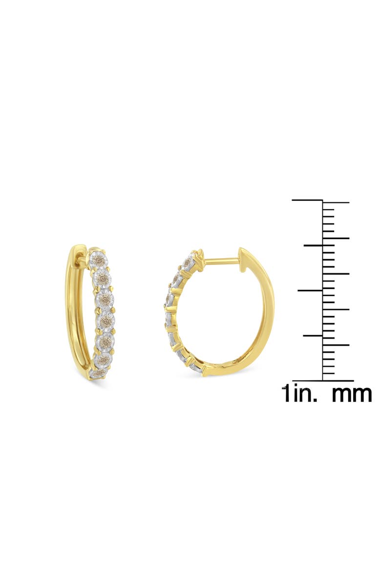 10KT Two-Toned Gold Diamond Hoop Earring, Alternate, color, Yellow