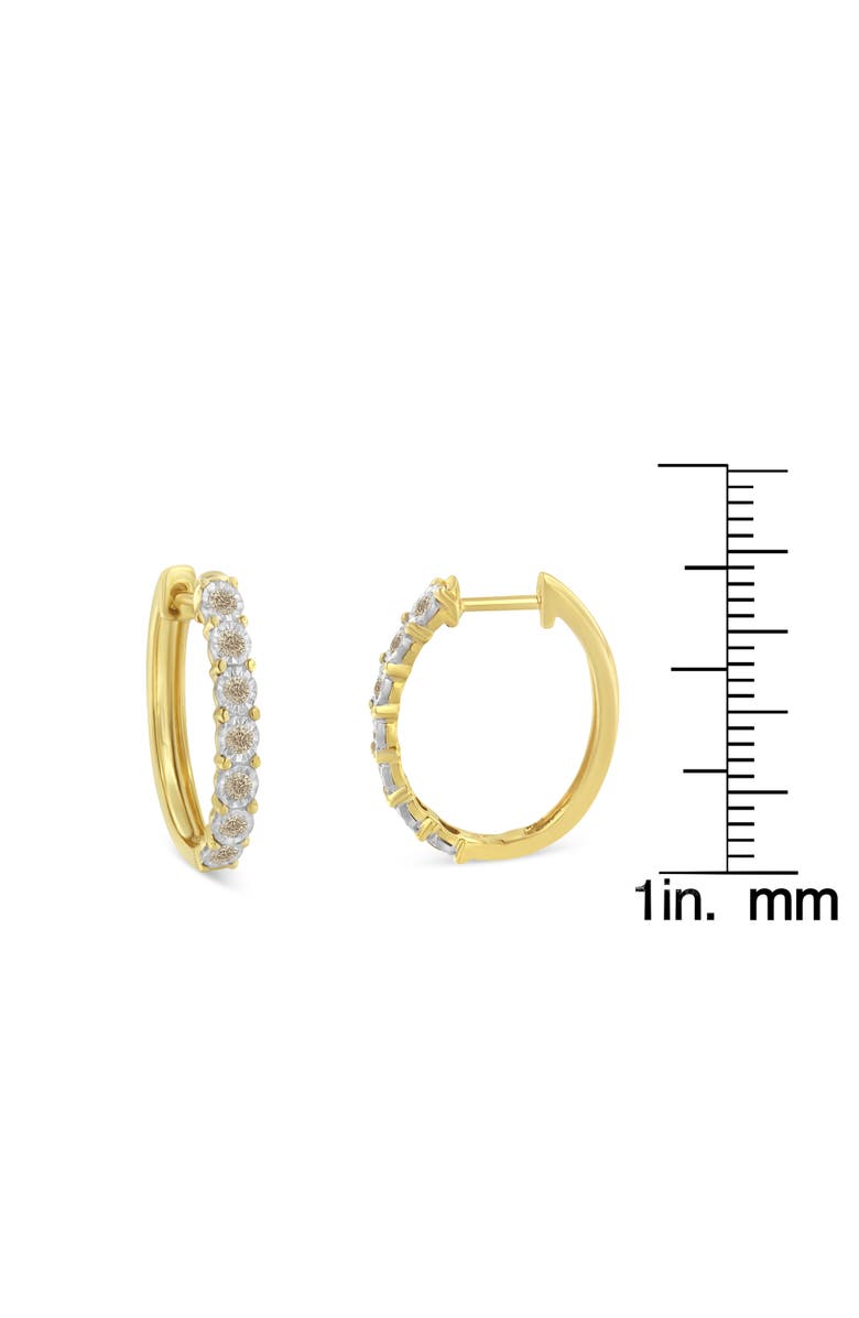 Haus of Brilliance 10KT Two-Toned Gold Diamond Hoop Earring, Alternate, color, Yellow