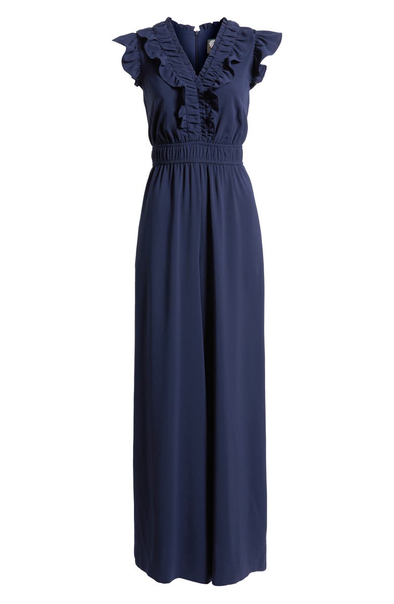 Vince Camuto Ruffle Neck Jumpsuit, Alternate, color, 